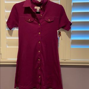 Vintage ribbed purple girls dress